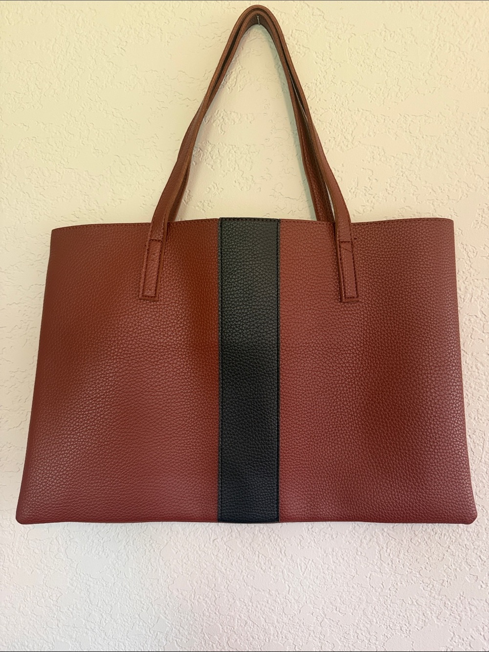 Vince Camuto x FabFitFun The Luck Tote - Brown with Black Center Stripe